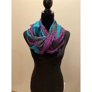 Apt. 9 Scarf Jewel Tone Blue Green Red Silky Feel Scarf Long Versatile Accessory